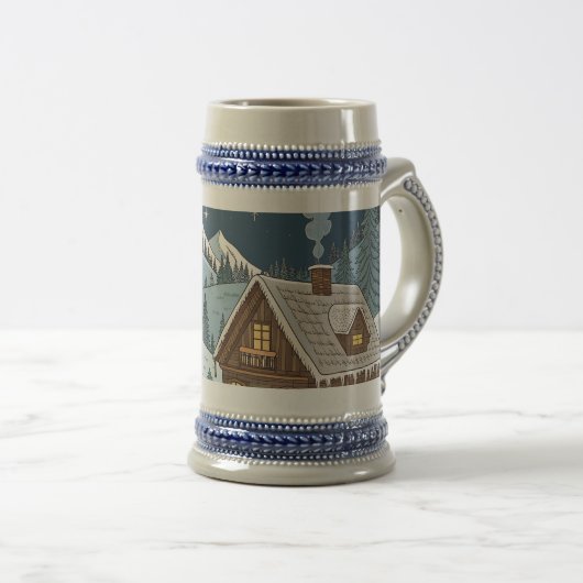 Frosty Alpine Town Lights ビールジョッキ (正面右)