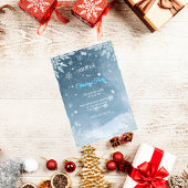 Frosty Blue & White Elegant Christmas Invitation 招待状