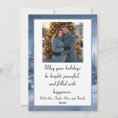 Frosty Blue Winter Landscape Holiday Christmas シーズンカード (裏面)