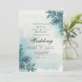 Frosty Evergreen Arch Romance Wedding 招待状 (スタンド正面)