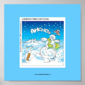 Frosty Fights The Flu Funny Christmas Poster ポスター (正面)