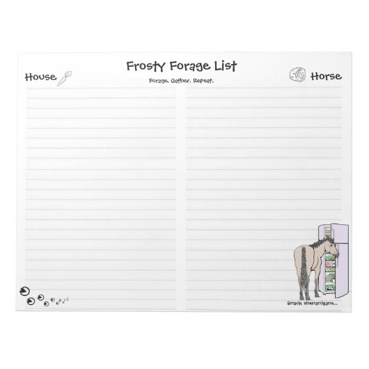 Frosty Forage House|馬用メモ帳 ノートパッド (正面)