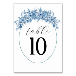 Frosty Grey Blue Floral Wedding テーブルナンバー