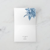 Frosty Grey Blue Floral Wedding Thank You Cards サンキューカード (内部)