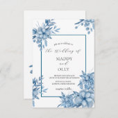Frosty Grey Blue Wedding Invitation 招待状 (正面/裏面)