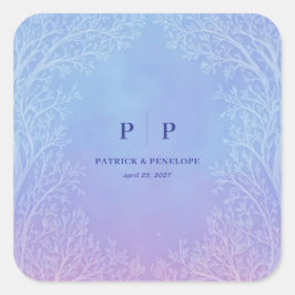 Frosty Lavender Periwinkle Ethereal Tree Arch スクエアシール