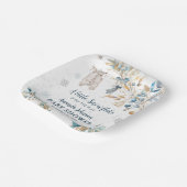 Frosty Little Snowflake Clothesline Baby Shower ペーパープレート (傾斜あり)