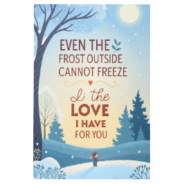 Frosty Love Family Quote Print メタルプリント