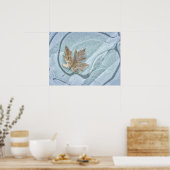 Frosty Maple Leaf Frozen on Ice ポスター (キッチン)