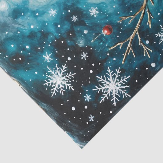 Frosty Night Snowman Whimsical Christmas Decoupage 薄葉紙 (詳細)