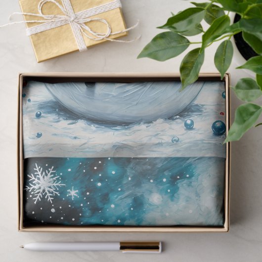 Frosty Night Snowman Whimsical Christmas Decoupage 薄葉紙 (ギフト)