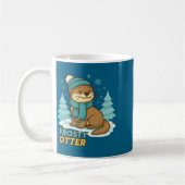 Frosty Otter Winter Charm Art Long Sleeve  コーヒーマグカップ (左)