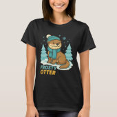 Frosty Otter Winter Charm Art Long Sleeve  Tシャツ (正面)