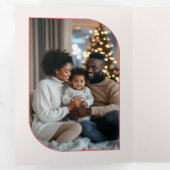 Frosty Peppermint Cozy Vibes Retro Christmas Photo 三つ折りクリスマスカード (内部最初)