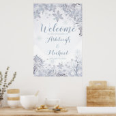 Frosty Snowflakes Wedding Welcome Poster ポスター (キッチン)