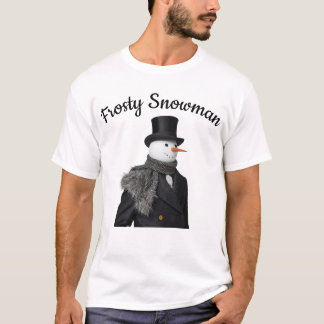 Frosty Snowman Simple Elegant Chirstmas Snowman  Tシャツ