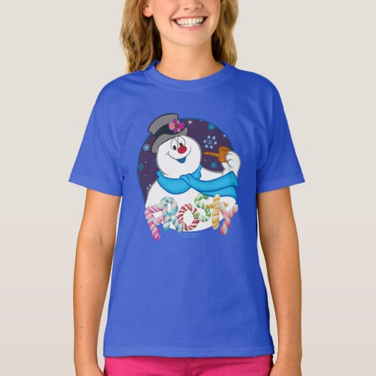 Frosty the Snowman™ | Colorful Candy Cane Name Tシャツ (正面)