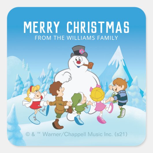 Frosty the Snowman™| Personalized Christmas スクエアシール (正面)