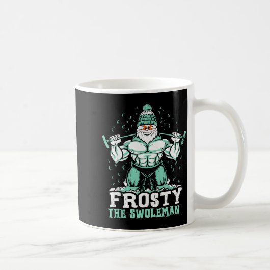 Frosty The Swoleman Funny Buff Swole Snowman Gym M コーヒーマグカップ (右)