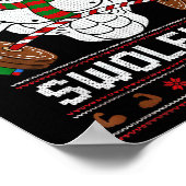 Frosty The Swoleman Ugly Christmas Sweater Funny X ポスター (角)