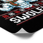 Frosty The Swoleman Ugly Funny Christmas Snowman W ポスター (角)