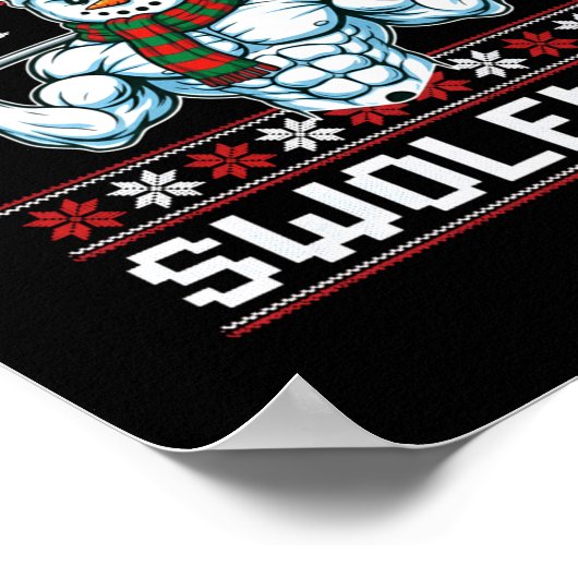 Frosty The Swoleman Ugly Funny Christmas Snowman W ポスター (角)