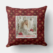 Frosty Victorian Angel Red and Gold Gift Pillow クッション (裏面)