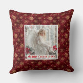 Frosty Vintage Angel Christmas Gift Pillow クッション (裏面)