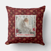 Frosty Vintage Angel Christmas Gift Pillow クッション (正面)