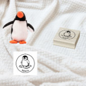 Frosty Waddle – Custom Penguin Name Stamp ラバースタンプ