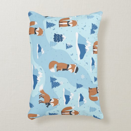 Frosty Winter Foxes アクセントクッション (正面(垂直))