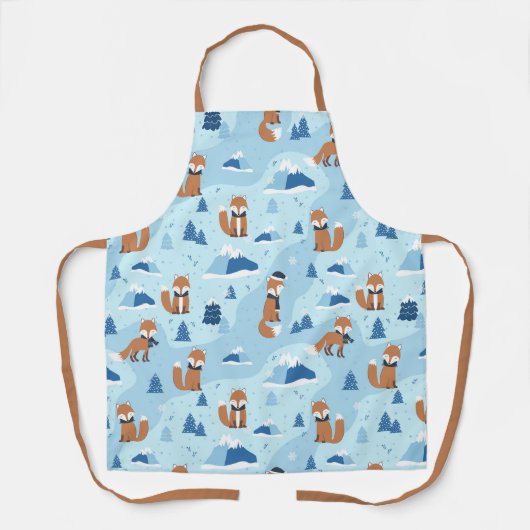 Frosty Winter Foxes エプロン (正面)