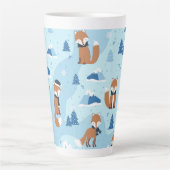 Frosty Winter Foxes カフェラテマグ (正面)