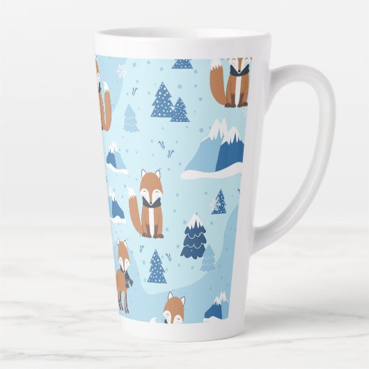 Frosty Winter Foxes カフェラテマグ (右)
