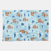 Frosty Winter Foxes キッチンタオル (横)