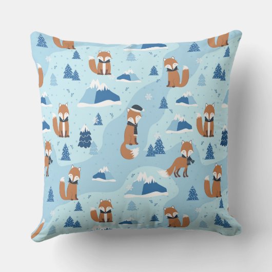 Frosty Winter Foxes クッション (裏面)