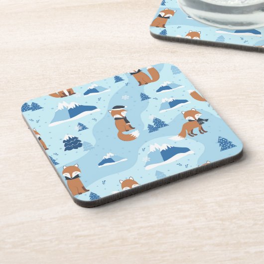 Frosty Winter Foxes コースター (左側)