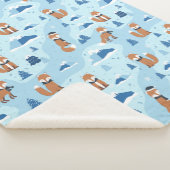 Frosty Winter Foxes シェルパブランケット (3/4)