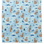 Frosty Winter Foxes シャワーカーテン (正面)