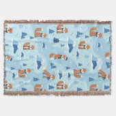 Frosty Winter Foxes スローブランケット (正面)