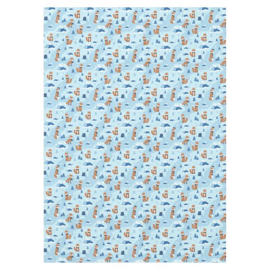 Frosty Winter Foxes テーブルクロス (正面)