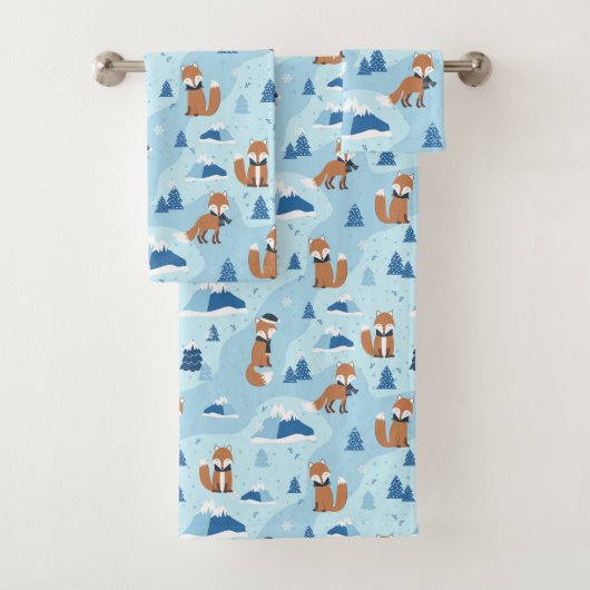 Frosty Winter Foxes バスタオルセット (インサイチュ)