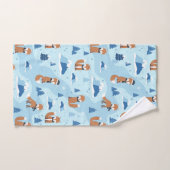 Frosty Winter Foxes バスタオルセット (ハンドタオル)