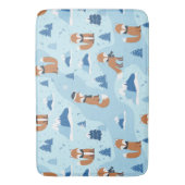 Frosty Winter Foxes バスマット (正面縦)