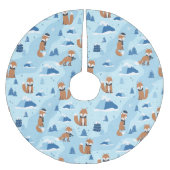 Frosty Winter Foxes ブラッシュドポリエステルツリースカート (正面)