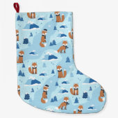 Frosty Winter Foxes ラージクリスマスストッキング (正面)