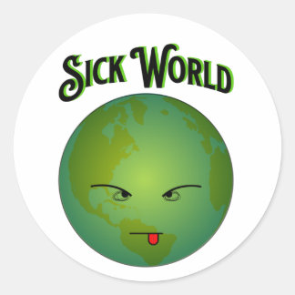 Frown World - Sick World - Sticker ラウンドシール