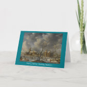 frozen湖カードのスケート選手との冬の景色 シーズンカード (正面)