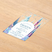 Frozen 1st Birthday Cartoon Castle アクリル招待状 (レイダウン)