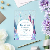 Frozen 1st Birthday Cartoon Castle アクリル招待状 (インサイチュ (ウェディング))